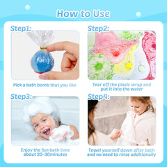 BYGGVIR bath time with glow-in-the-dark toy sparks imaginative play