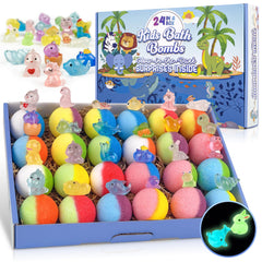 BYGGVIR bath bombs with glow-in-the-dark toy inside spark bath-time imagination