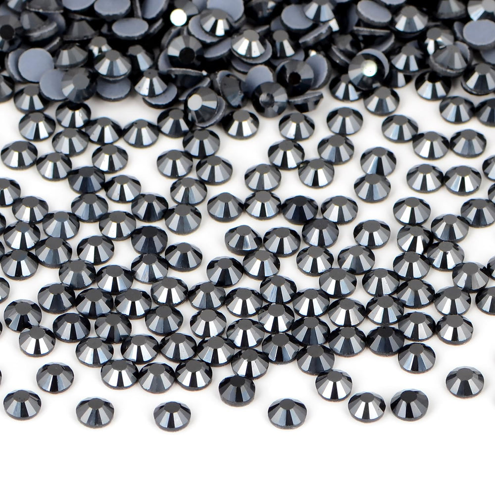 Bymitel hotfix rhinestones SS20 4.8mm Jet Hematite for DIY jewelry making and crafts.