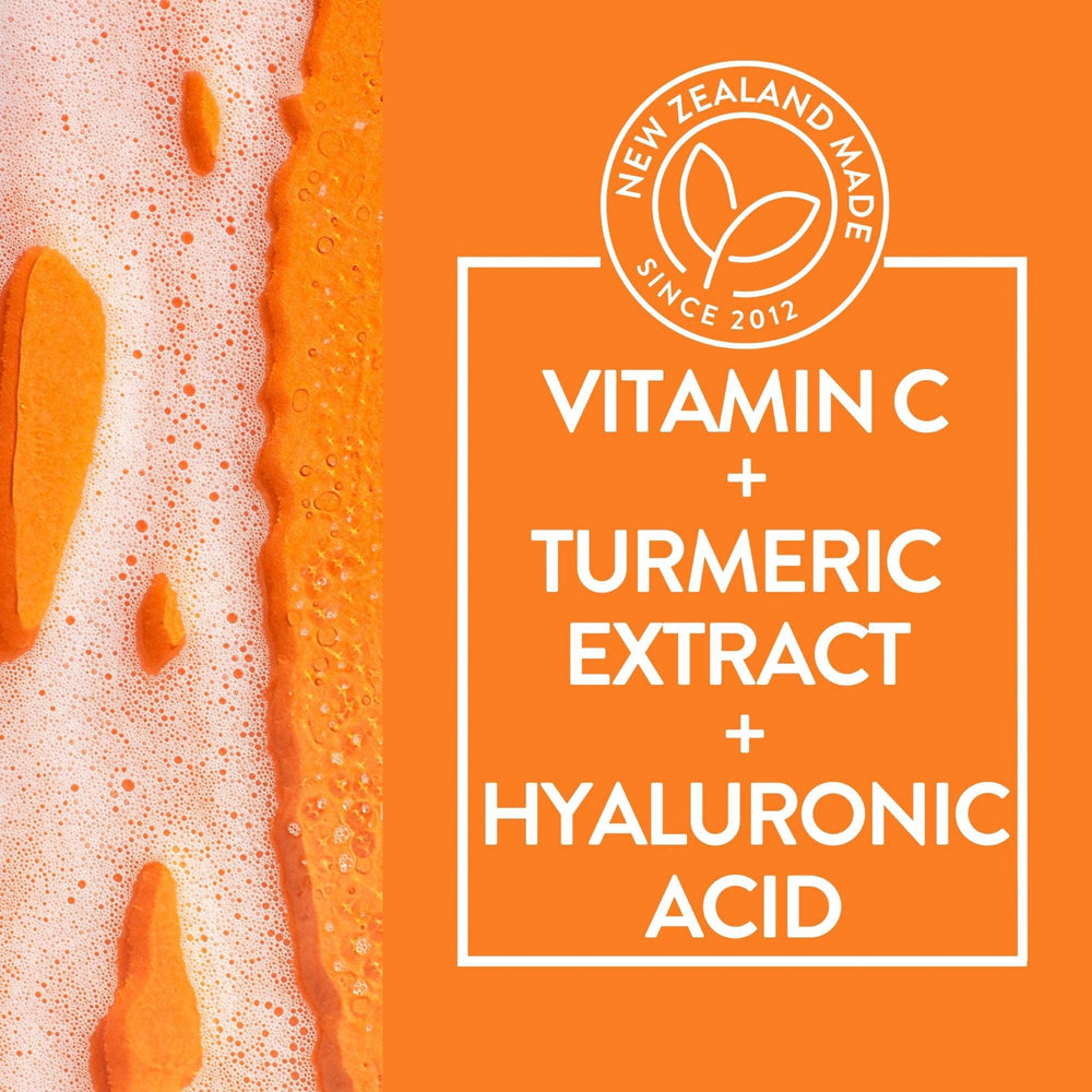 By Nature Turmeric Energy Skin Boost revives tired skin during cleansing.