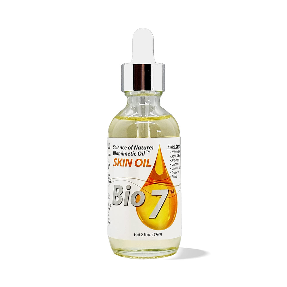 By Natures Bio7 Skin Oil bottle with rosehip and baobab blend for radiant skin