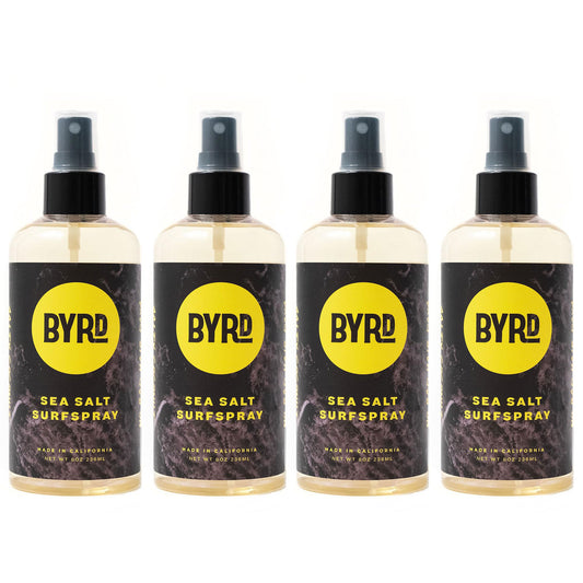 BYRD Sea Salt Surfspray bottle front view with logo for textured beach hair