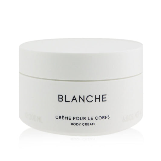 Byredo Blanche Body Cream bottle highlighting hydrating formula for daily use.