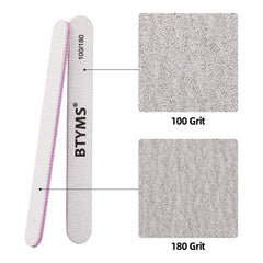 BTYMS nail files 180 grit for gel removal on extended or fake nails