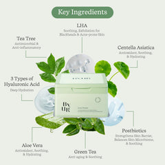 Centella and Tea Tree ingredients featured on ByUR packaging to support soothing care.