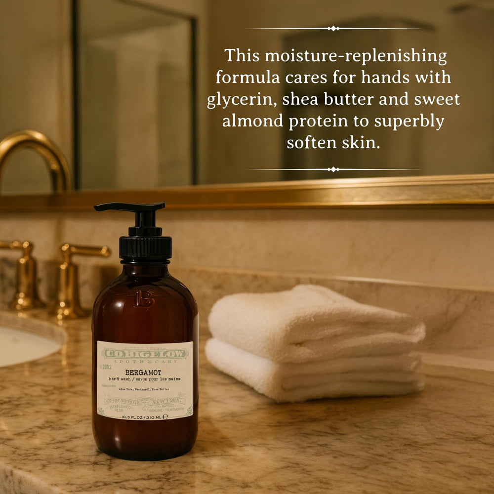 C.O. Bigelow Bergamot Hand Wash rich-lather closeup shows luxurious foam.