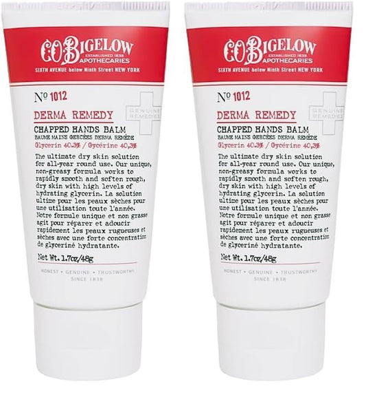 C.O. Bigelow Chapped Hands Balm tube ready for use, provides fast hydration.