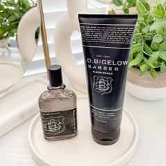 Product displayed on a dresser suggesting a daily grooming ritual.
