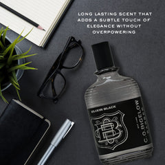 C.O. Bigelow Elixir White glass bottle on vanity for a premium look