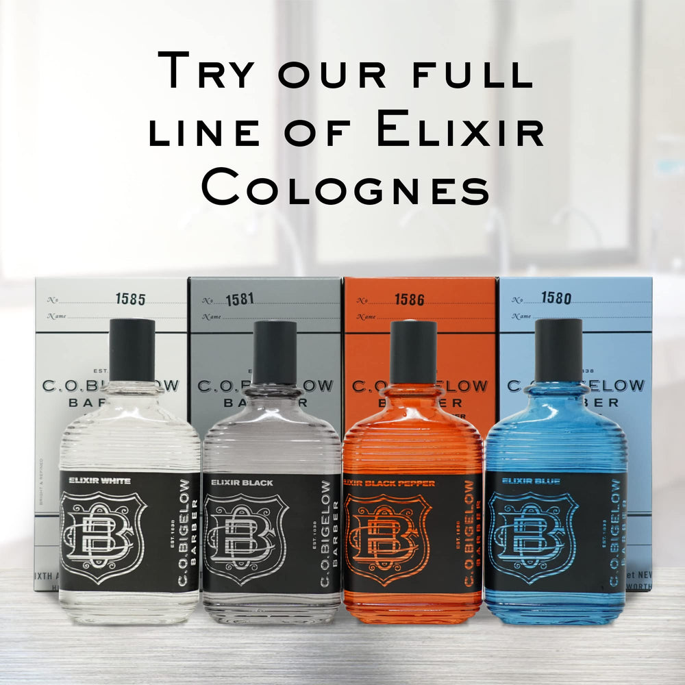 C.O. Bigelow Elixir White display suggesting versatile daily wear for men