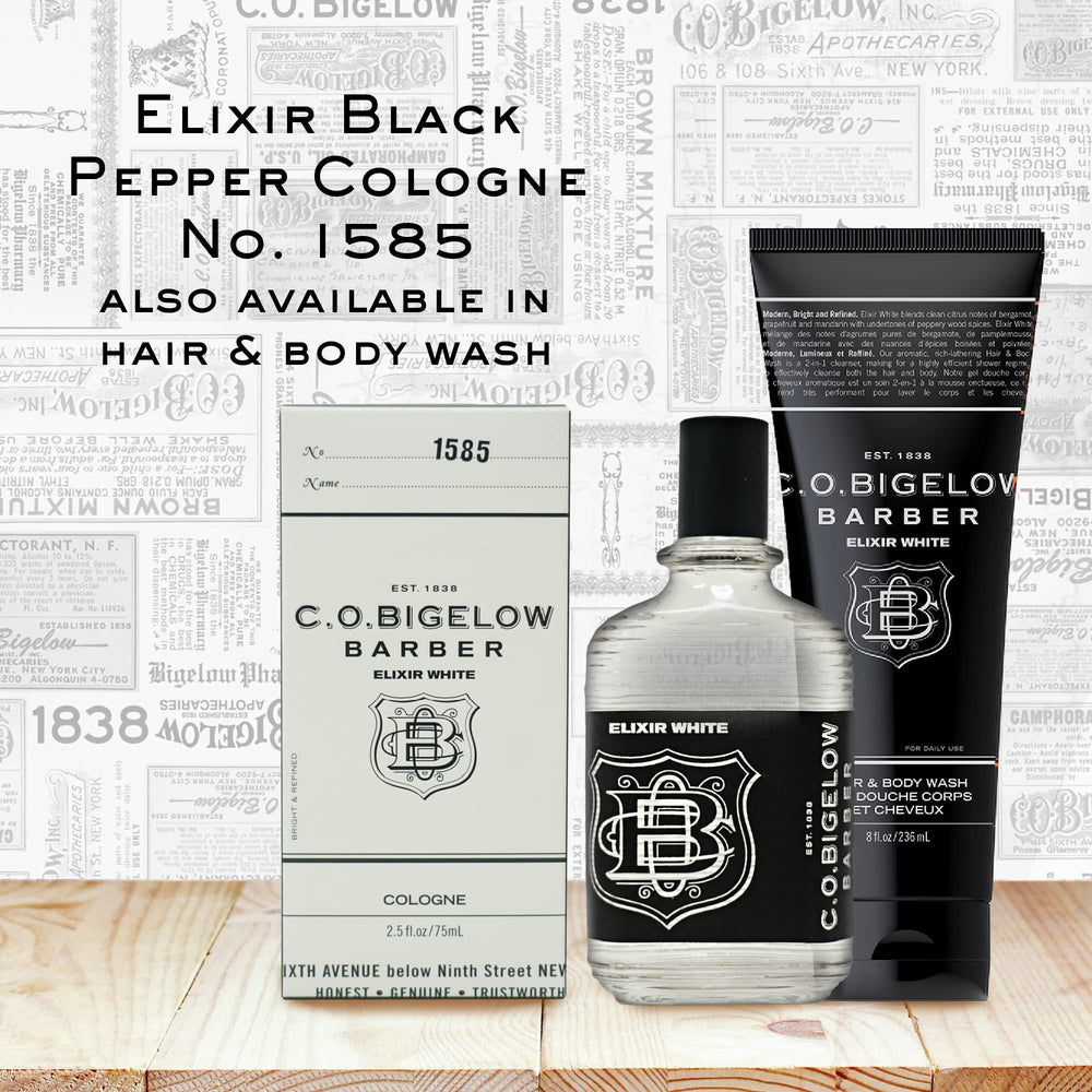 C.O. Bigelow Elixir White packaging box signaling gift-ready presentation