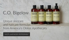 C.O. Bigelow Lavender Peppermint lotion packaging displayed as gift-ready