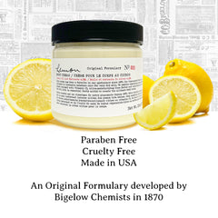C.O. Bigelow Lemon Body Cream ingredients visual featuring lemon extract and shea butter