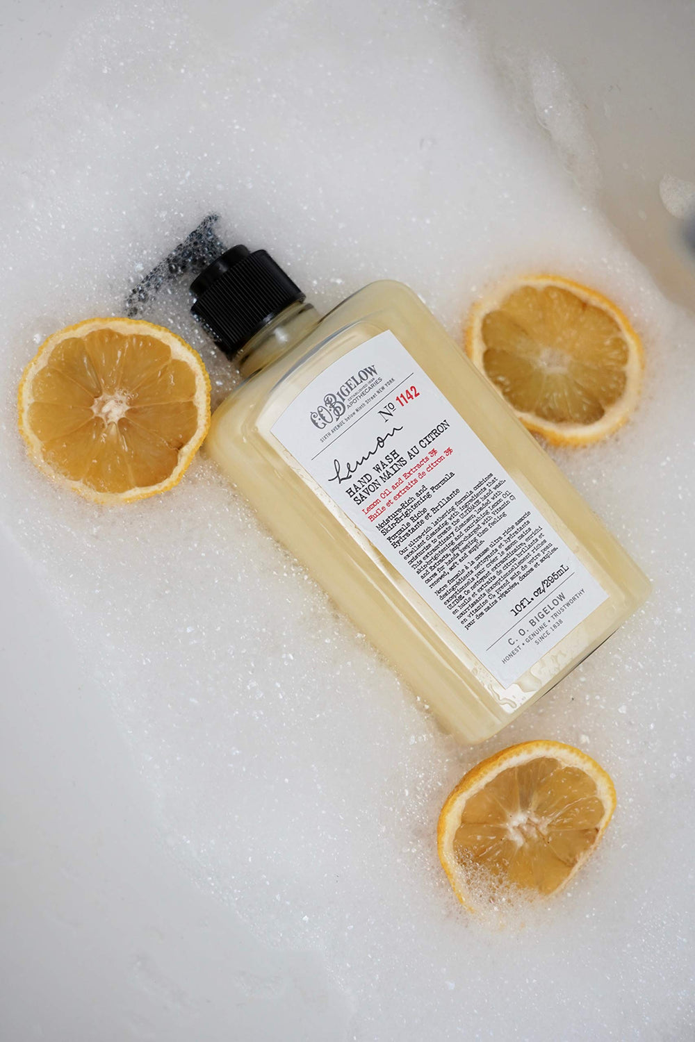 Two-pack packaging of C. O. Bigelow lemon hand wash for convenient daily use