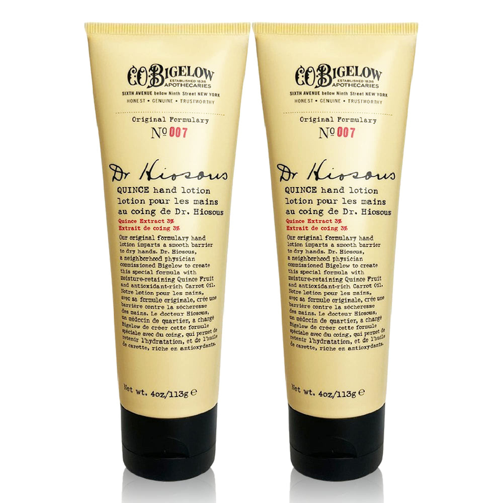 C. O. Bigelow Quince Hand Lotion bottle delivers unscented, deep hydration for dry hands.