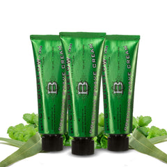 C.O. Bigelow travel shaving cream three-pack with 1.7 oz jars for on-the-go grooming.