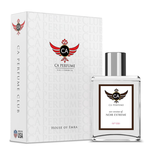 CA Perfume Noir Extreme bottle front view, long-lasting amber-woody fragrance for men