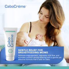 Cabocreme breast cream application before bed for cooling relief.