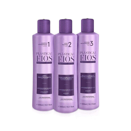 CADIVEU Plastica Dos Fios keratin kit bottles for smoothing treatment.