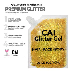 CAI BEAUTY NYC festival glitter look with moon and stars in rose