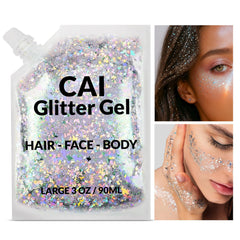 CAI BEAUTY NYC festival glitter gel creates dazzling party looks