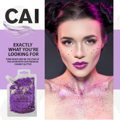 CAI BEAUTY NYC violet sun-moon glitter gel 2-pack for creative looks