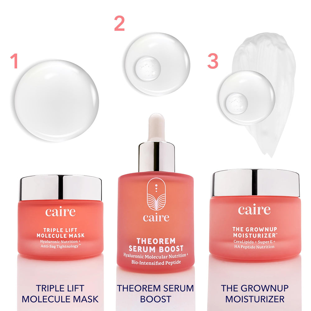 Caire Beauty mask close-up shows smooth glide for easy application.