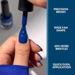 CAKE Nail Anchor Down on nails shows deep navy cream finish in natural light.