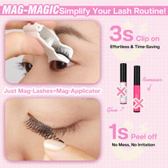 CALAILIS magnetic eyelashes easy 3-second attachment using the included applicator.