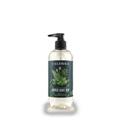 Caldrea hand wash ingredients with aloe vera and olive oil for gentle conditioning.