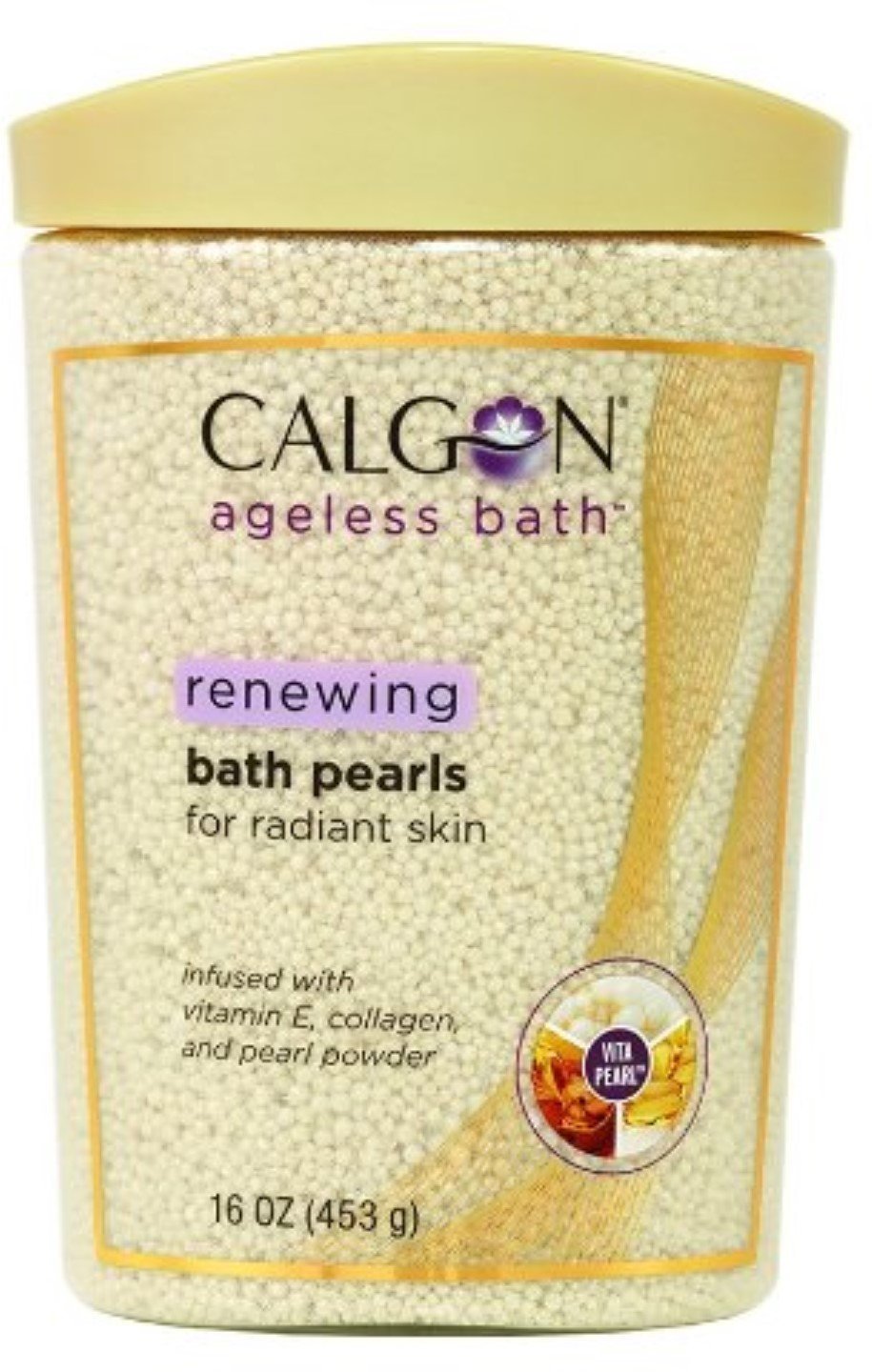Calgon Ageless Bath Pearls two-pack for a spa-like, skin-nourishing soak at home