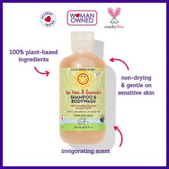 California Baby 2-in-1 wash cleanses hair, face, and body.