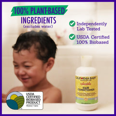 California Baby Calendula Kids Conditioner after-use hair becomes soft and shiny.