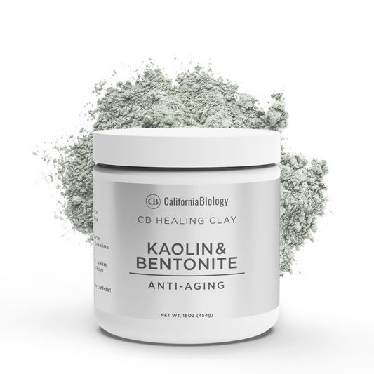 California Biology kaolin-calcium bentonite face clay in jar for deep cleansing
