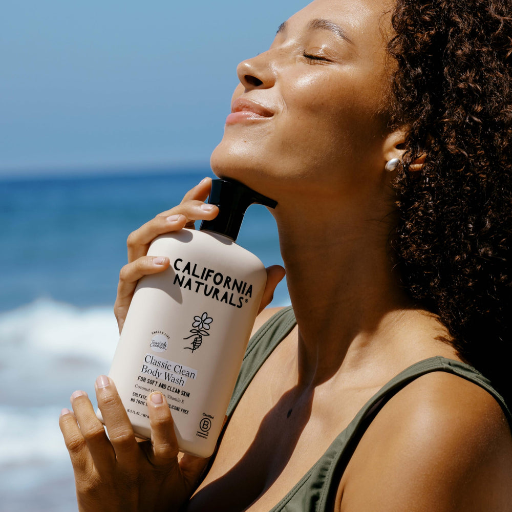 California Naturals Body Wash fragrance-drops conveys a calming tropical aroma