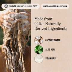 California Naturals Coconut Shampoo ingredients highlight coconut avocado and sunflower benefits.