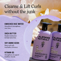 California Naturals Dream Curl bottle label with vegan, cruelty-free, color-safe claims