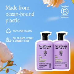 California Naturals Dream Curl conditioner in use detangling damp hair