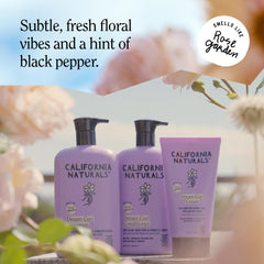 California Naturals Dream Curl rose-scented packaging conveying fresh fragrance