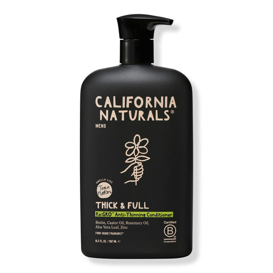 California Naturals Re:GRO conditioner bottle showing growth-supporting formula for men