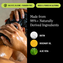 California Naturals Re:GRO bottle with hair strands demonstrating softness and manageability
