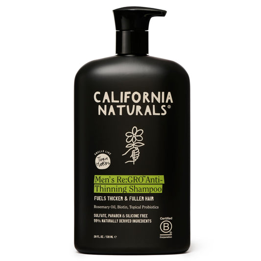 California Naturals Re:GRO shampoo bottle with rosemary scent for scalp refresh.