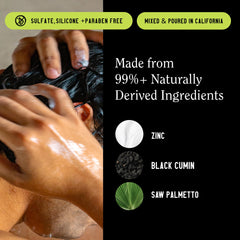 California Naturals Re:GRO bottle highlighting zinc for scalp support.