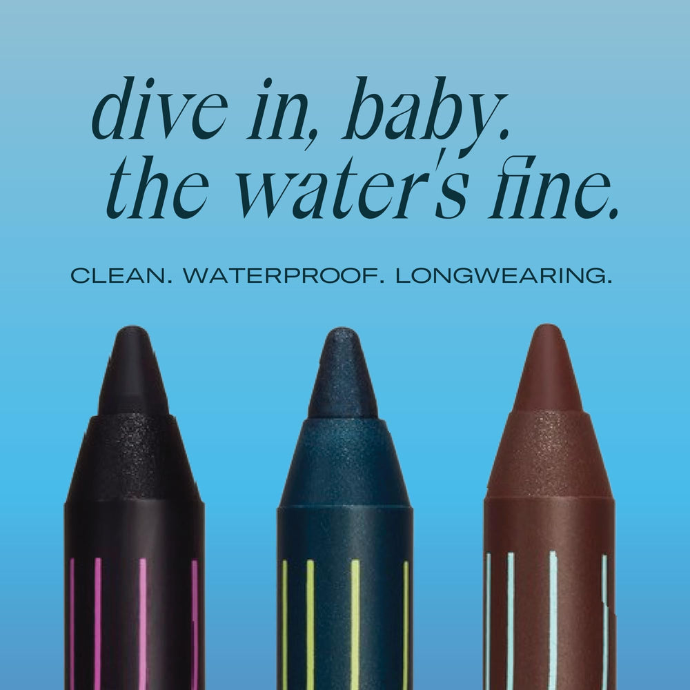 Caliray Surfproof Pencil Secret Spot Brown on the lash line for day look.