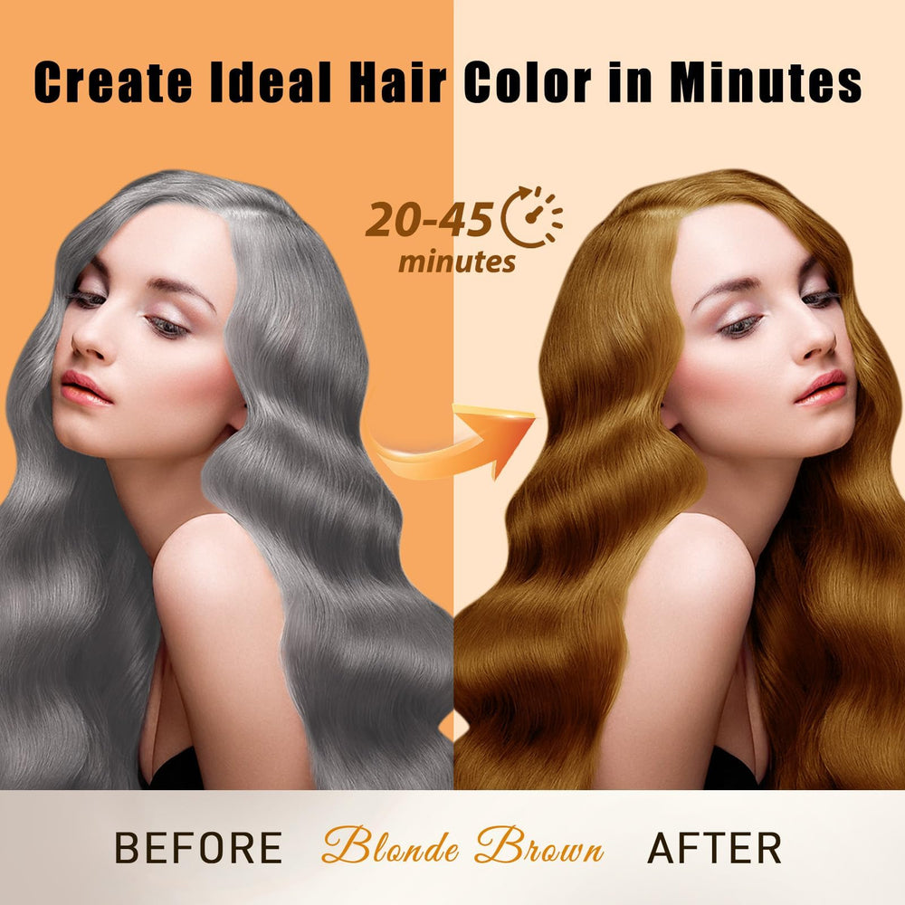 Callmynm Blonde Brown Hair Dye Shampoo application in hand for even color distribution.