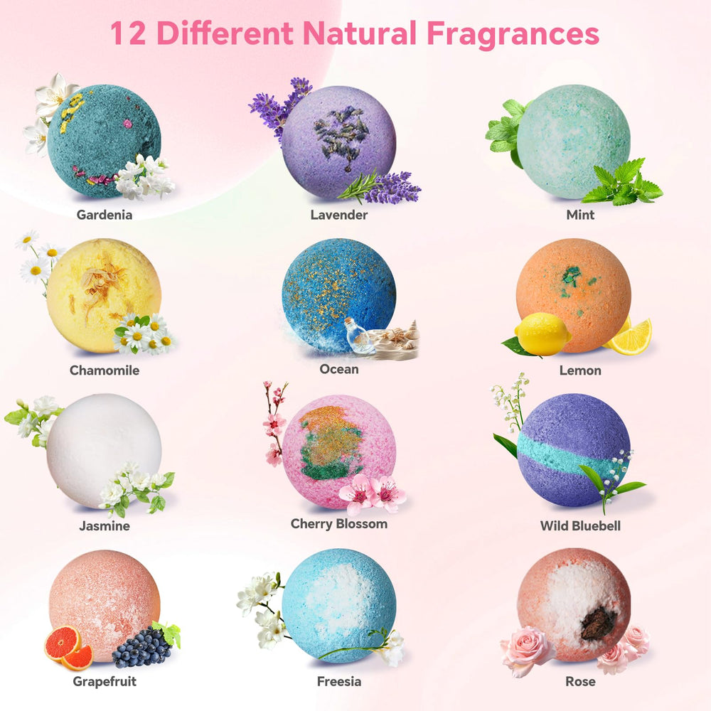 CalmNFiz Mint bath bomb highlighting refreshing scent and skin-softening formula