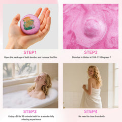 CalmNFiz Rose bath bomb providing vibrant color and skin hydration