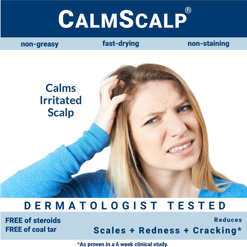 CalmScalp scalp-application demonstrates quick, leave-on relief with no rinse