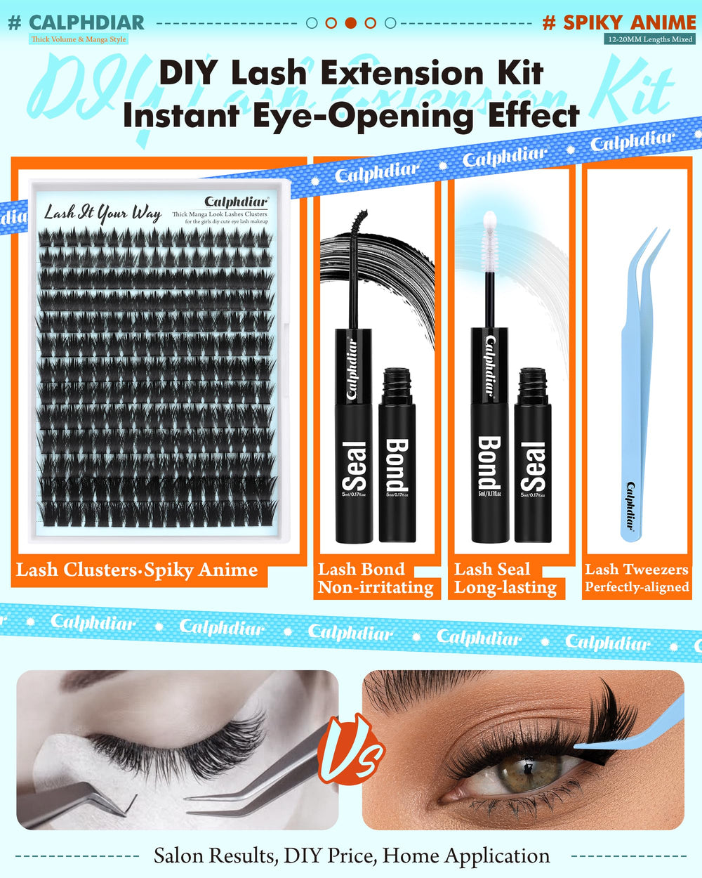 Calphdiar DIY lashes 221pcs with 12-20mm lengths for customization