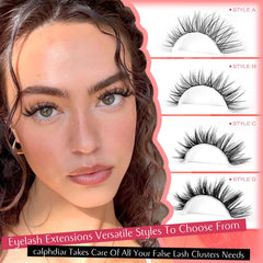 Calphdiar 12mm lash clusters for gentle lengthening
